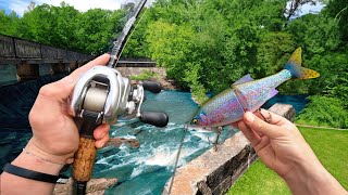 Pond Hopping URBAN Honey Holes For BASS! (Swimbait Fishing)