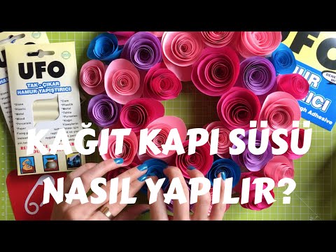 Kağıt çiçekli kapı süsü nasıl yapılır? - 10marifet