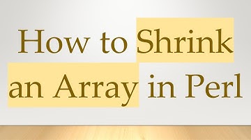 How to Shrink an Array in Perl