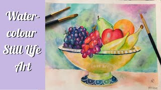 Still Life Watercolour Painting Time-lapse • Watercolour Painting of a Fruit Bowl