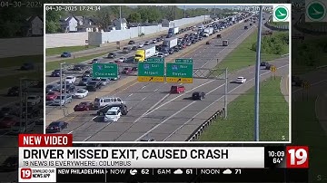 ODOT releases video of driver stopping on highway, causing big crash near Columbus
