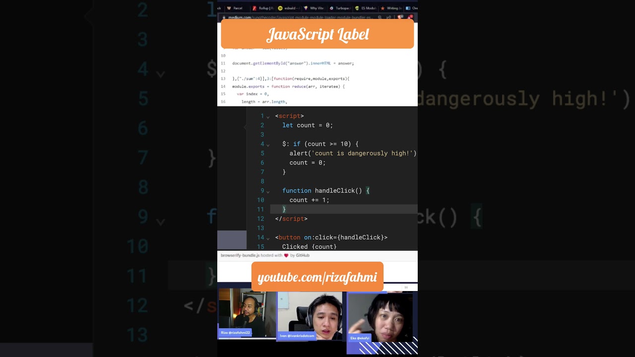 Cuplikan video: JavaScript Label: Cara untuk melompat satu posisi ke posisi lain
