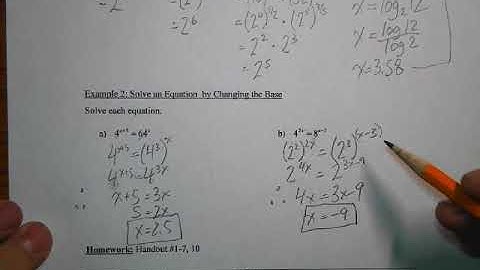 Advanced Functions - Equivalent Forms of Exponential Equations
