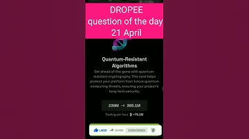 Dropee question of the day 21 April | Dropee question of the day@CryptoTechSunil