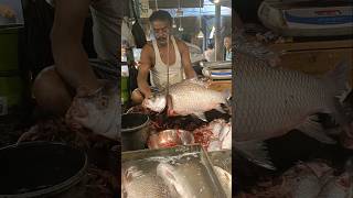 Perfectly Done Super Faast Giant Katla Fish Cutting Skills Live In Fish Market