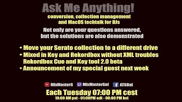 Ask me Anything conversion, collection management and MacOS tech-talk for DJs