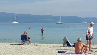 Poetto Beach Sadinia Italy Popular Beach In Italy Kahit Malamig Na May Naliligo Pa.