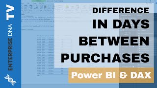 calculate the difference in days between purchases or events in power bi using dax