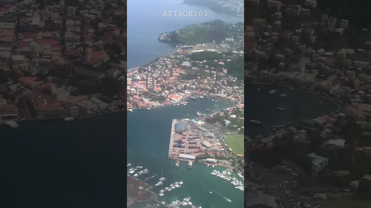 Flying over St. George’s, Grenada 🇬🇩 