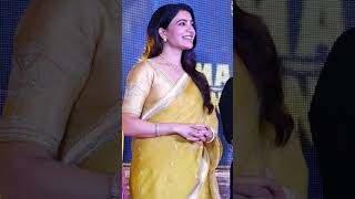 Samantha Beautiful Smile In Saree At Maa Enti Bangaram Pre Release Event #samantha #maaintibangaram
