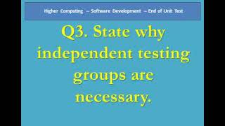Higher Computing SD End of Unit Test 2012, Q3