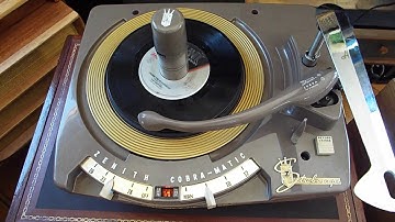 Zenith Stroboscope record changer playing a stack of 45