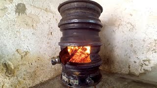 Wood Stove from Car Wheel DIY