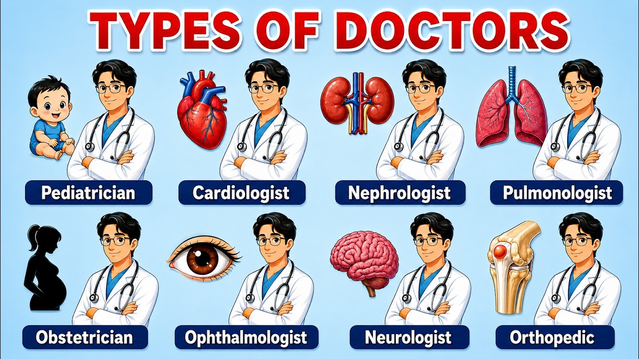 Doctore Types 🔥 30 Types of Doctors 🩺 | Doctor Names | Types of Specialist Doctors ...