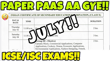 CISCE COUNCIL DECLARES THE RESCHEDULED BOARD EXAMS DATESHEET l LATEST NOTICE FROM THE CISCE COUNCIL