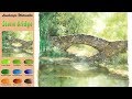 Without Sketch Landscape Watercolor - Stone Bridge (wet-in-wet, Arches) NAMIL ART