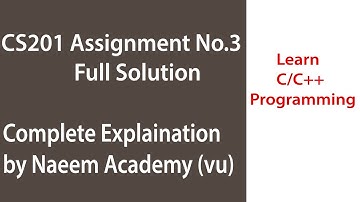 CS201 Assignment 3 Solution 2019 with Full Explanation