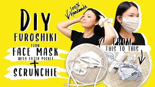 Zero Waste 03 🌱 DIY Furoshiki Turn Pleated Face Mask with Filter Pocket + Scrunchie | SUTAI BU screenshot 5