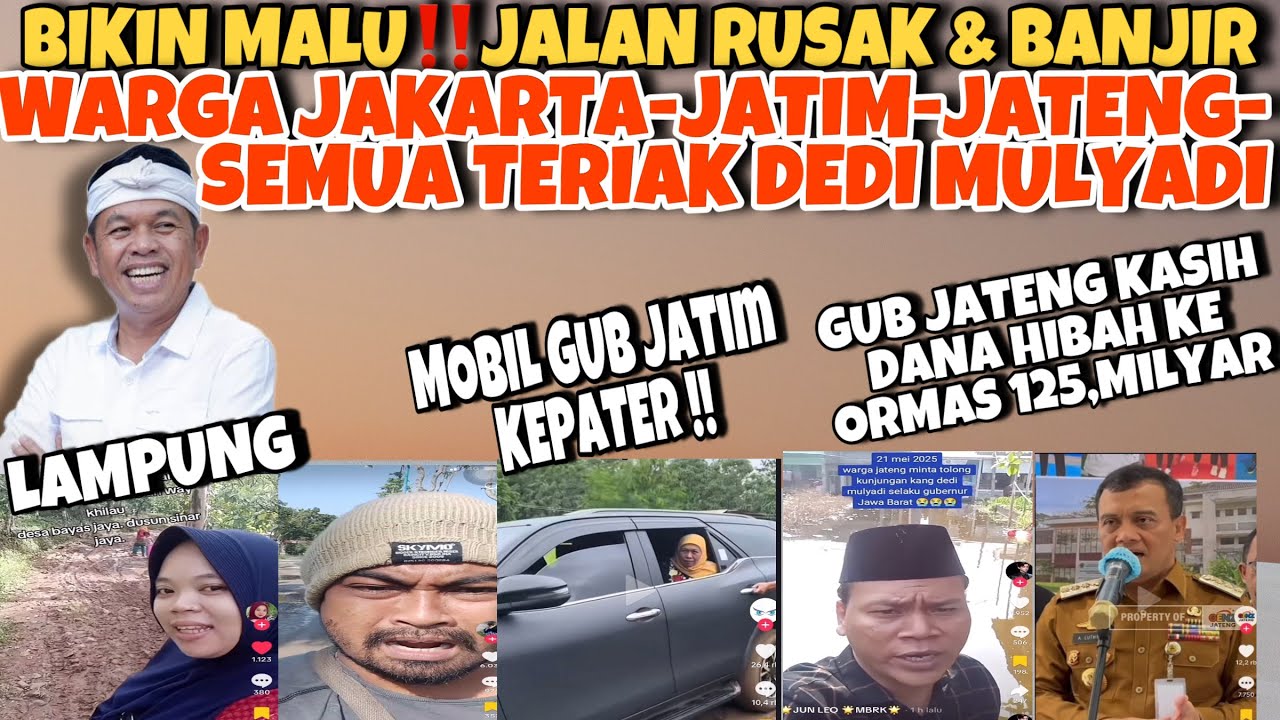 INI NYATA BUKAN FENOMENA‼️WARGA JAKARTA-JATIM-JATENG KETIKA JALAN RUSAK & BANJIR MEREKA TERIAK KDM