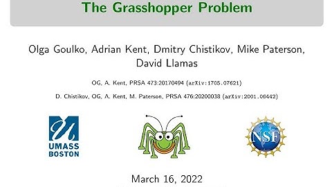 Talk on the Grasshopper Problem, APS March Meeting 2022