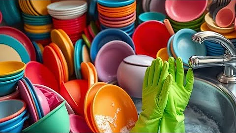 ASMR Dishwashing in Busy Sink – Relaxing Water & Sponge Sounds for Sleep