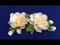 Ribbon flowers.Gardenia/Flores de cintas.Gardenia/Цветы из лент.Гардения