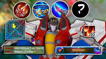 ALDOUS MIDLANE WITH NEW BUILD IS 100% BROKEN! FAST STACK WITH MANIAC! ALDOUS BEST BUILD 2022 - MLBB