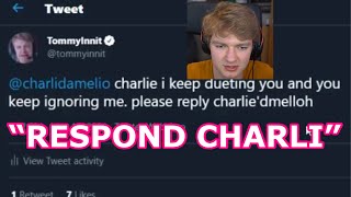 Tommyinnit wants Charli'Damelio's Attention On Twitter after Taking A Quiz and Duetting on TikTok