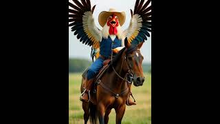 Cowboy Rooster Enjoying Life