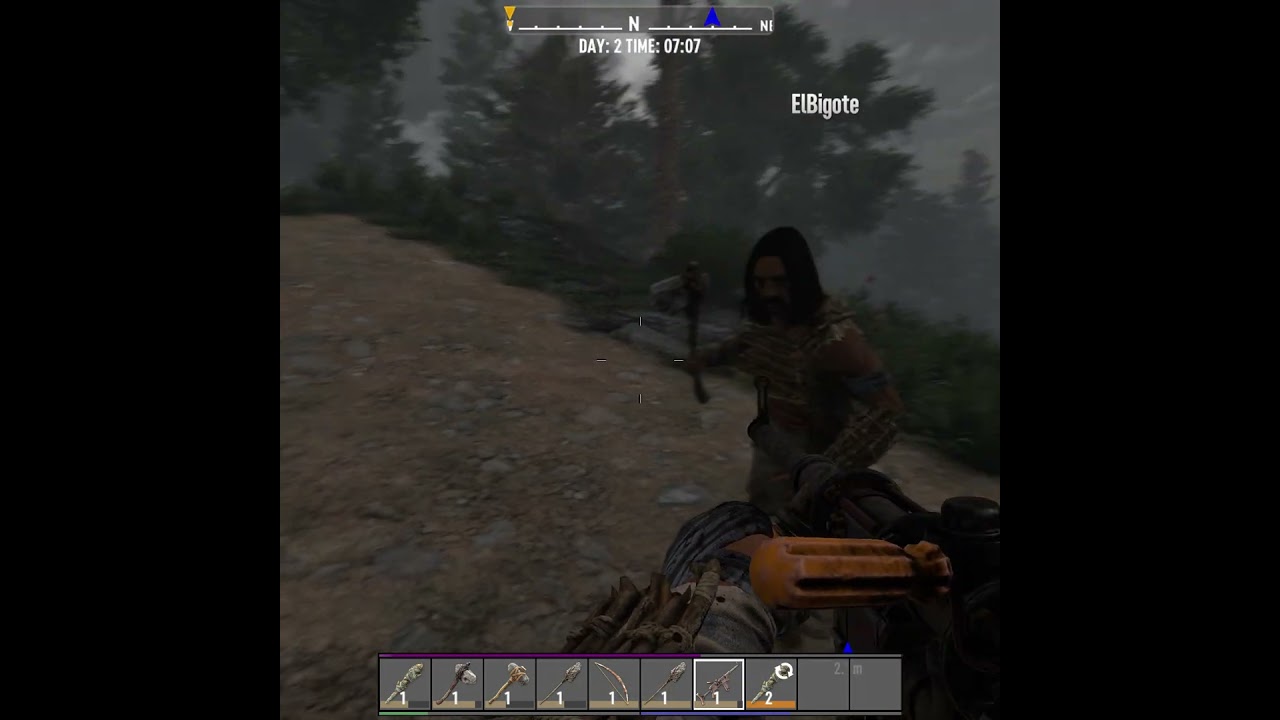 7 Days to Die | First shots with the Pipe Machine Gun and showed it to my friends