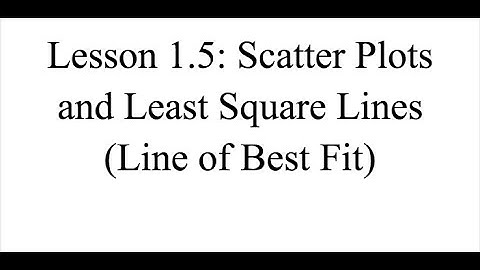 Algebra II Lesson 1.5: Scatterplots and Least-Square Lines (Line of Best Fit)