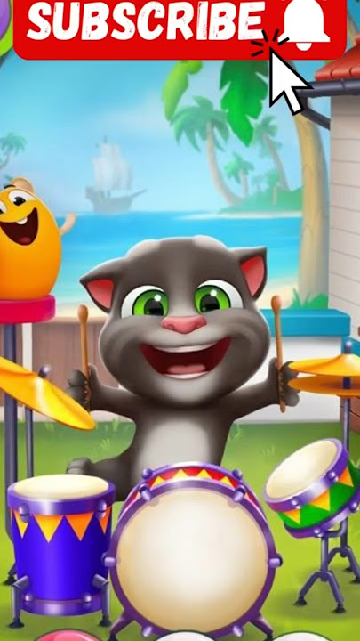 Tom played the drum hard😎 #talkingtom #shortsfeed #funny #reel #games #top #mytalk