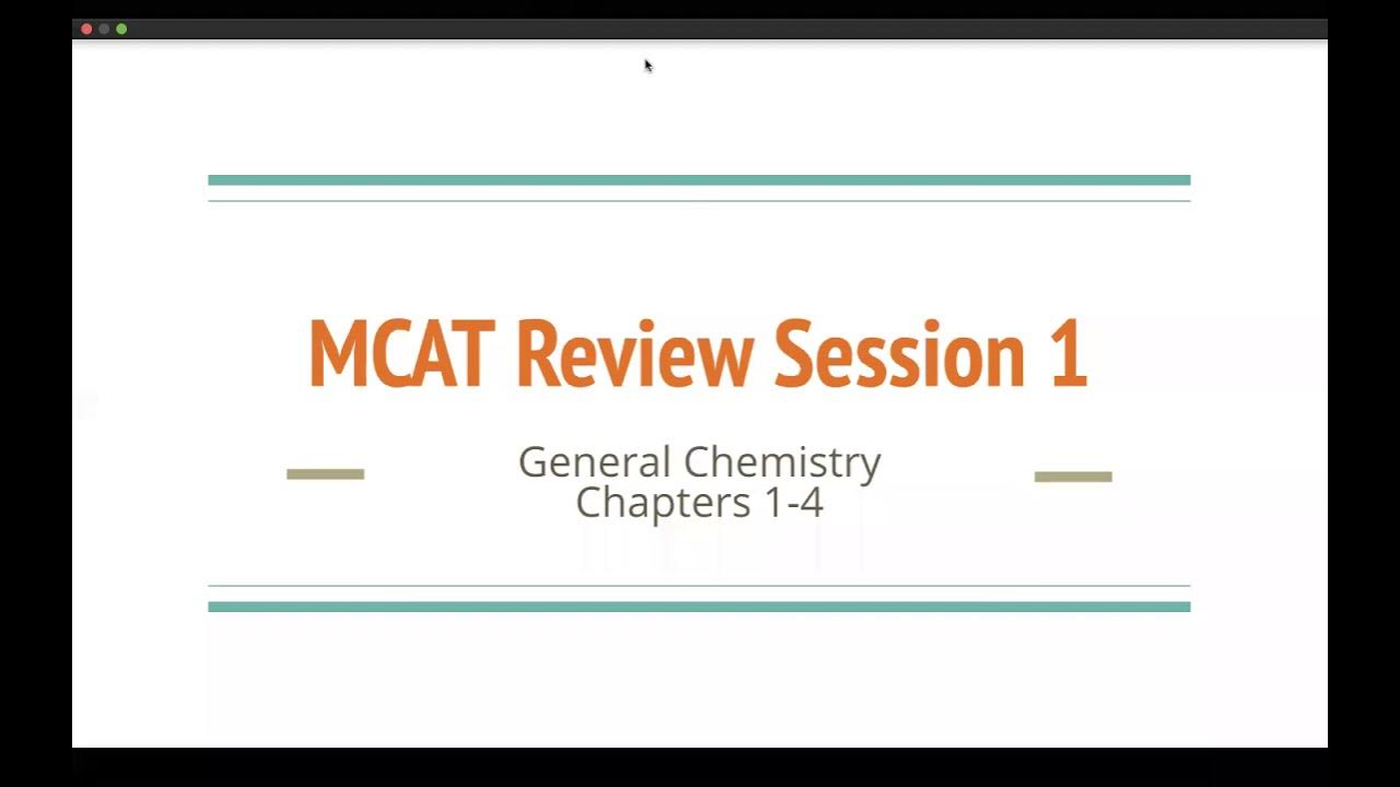 MCAT Review Session: Kaplan General Chemistry Ch 1-3 - YouTube