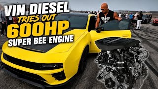 Vin Diesel tries out the new super bee engine!