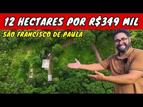 ✅AMAZING! 12-hectare property for R$349,000 in São Francisco de Paula with a stream and beautiful...