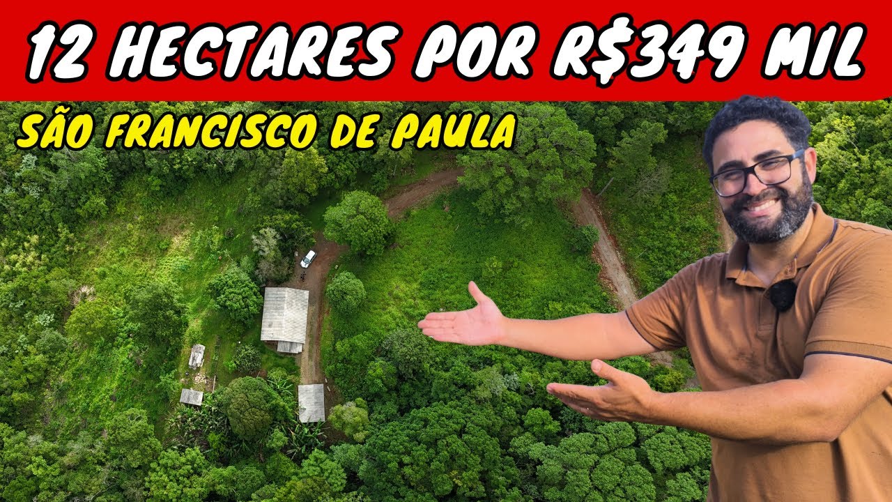 ✅INCRÍVEL! Sítio de 12 hectares R$349 mil em São Francisco de Paula com RIACHO e VISTA LINDA