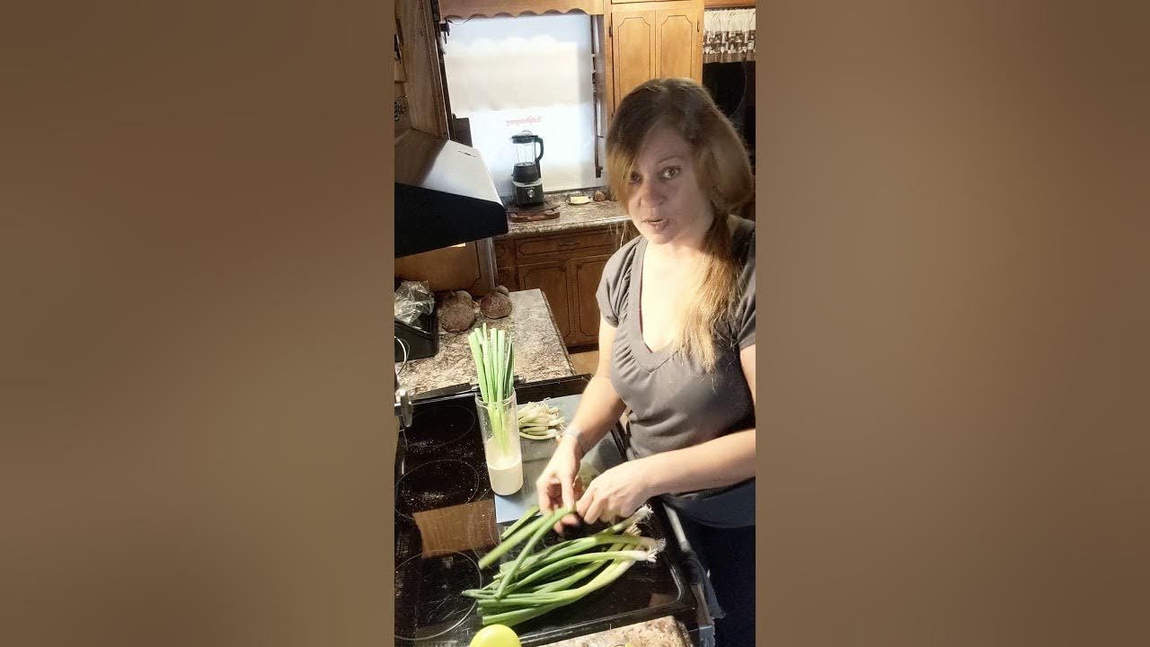 green onions in the Pampered Chef herb keeper YouTube