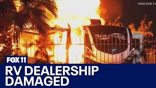 Fire tears through Santa Fe Springs RV dealership