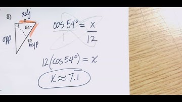 Right Triangle Trig finding missing sides HW probs
