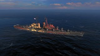 Austin Tier 10 premium american cruiser gameplay - 107k dmg - World of Warships Blitz