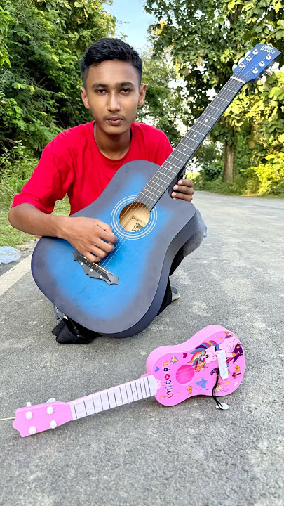 New Mini Guitar VS Basswood Acoustic Guitar for amazing🔥 #shorts ￼
