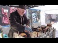 Double Burgers Plus Cheese. Traditional English Street Food. London, Soho