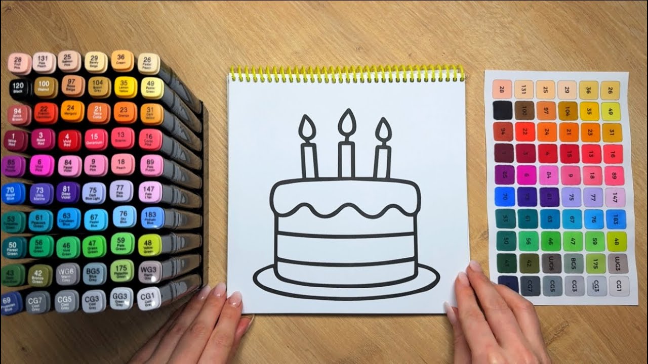 Satisfying Birthday Cake Coloring | ASMR & Calm 🎂