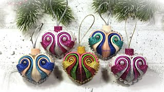 Новогодние игрушки из фоамирана 2021 сердечки своими руками 🎄 diy christmas ornaments foam EVA