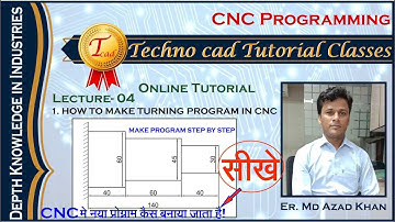 Lec-50 I How to make Turning program in CNC I By Er. Md Azad Khan I Autocad I Solidworks I CNC Pro