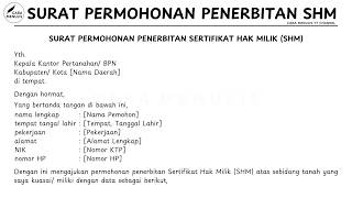 FORMAT AND HOW TO WRITE A REQUEST LETTER FOR SHM LAND TITLE ISSUANCE
