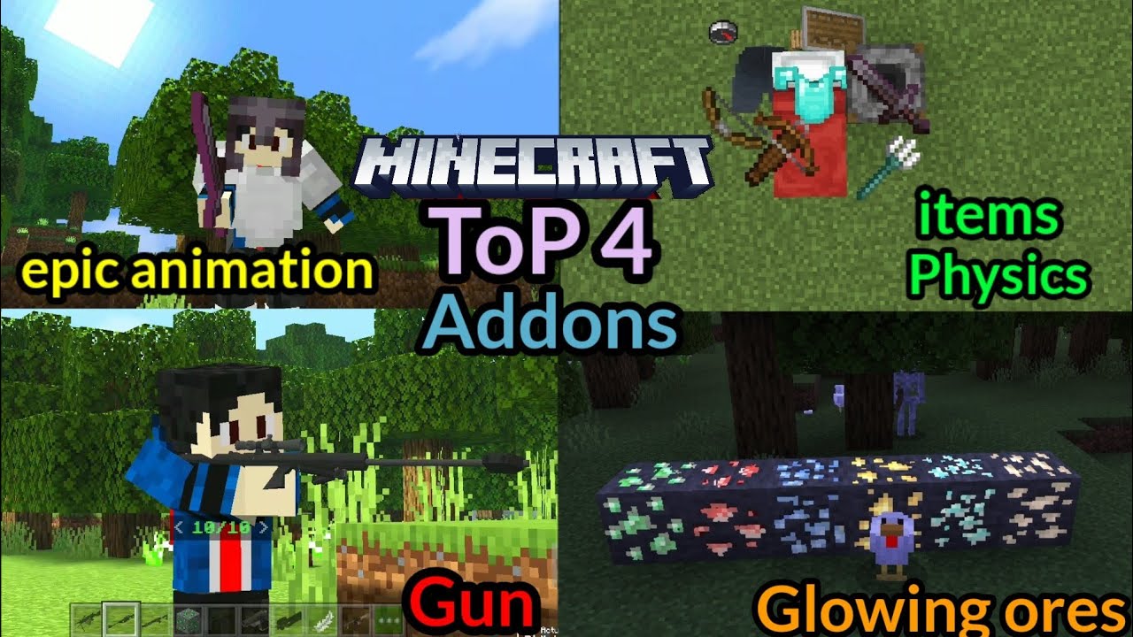 TOP 4 BEST MODS FOR Minecraft poket edition & bedrock edition - YouTube