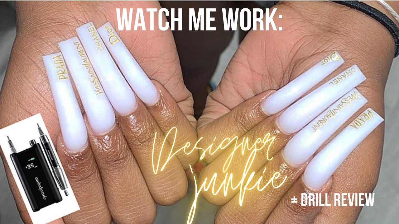 WATCH ME WORK: XL DESIGNER NAILS | MELODY SUSIE NAIL DRILL REVIEW