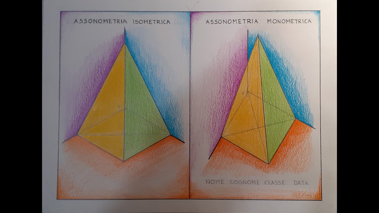 Assonometria Monometrica Di Una Piramide A Base Pentagonale ASSONOMETRIA ISOMETRICA E MONOMETRICA DI UNA PIRAMIDE - YouTube
