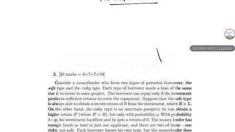 ISI MSQE 2020 subjective solution answer economics